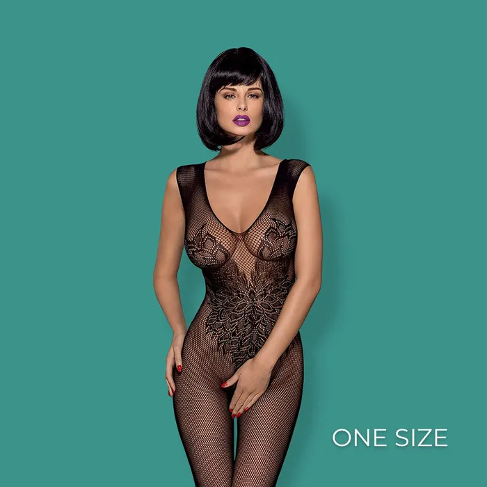 Bodystockings Playsuits Olivia Ocean Obsessive Bodystocking N112 SML Black