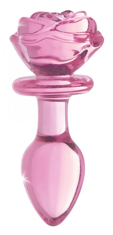 BOOTY SPARKS PINK ROSE GLASS MEDIUM ANAL PLUG Willams Tradeing Company Anal