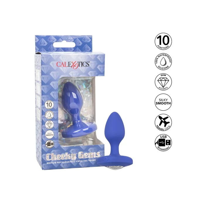 California Exotic Anal Cheeky Gems Medium Rechargeable Vibrating Butt Plug