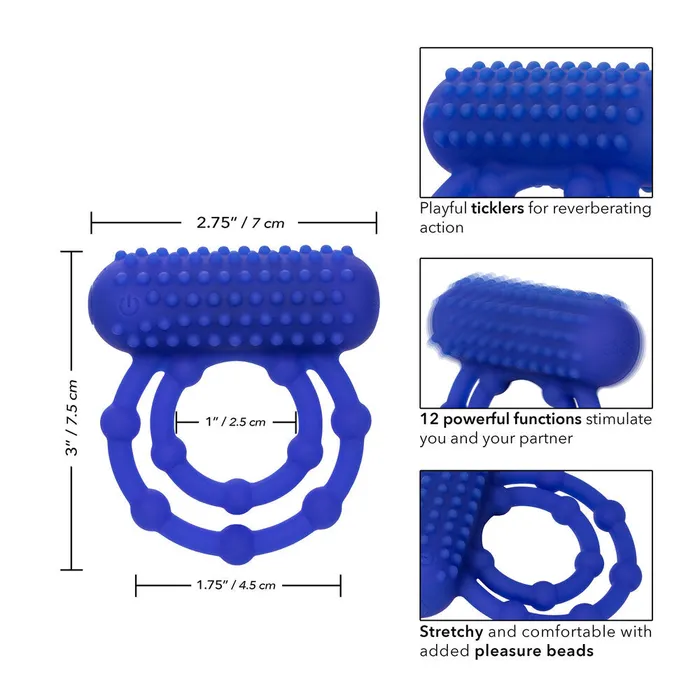 California Exotic Male Sex Toys 10 Bead Maximus Rechargeable Cock Ring