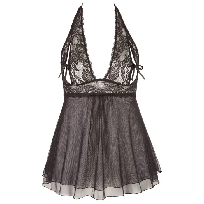 Cottelli Collection Plus Size Cottelli Plus Size Halter Neck Babydoll Black Cottelli Collection Plus Size Cottelli Plus Size Halter Neck Babydoll Black