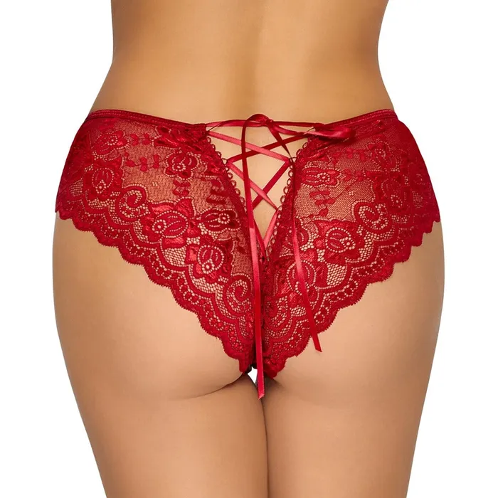 Cottelli Collection Vibrators Cottelli Crotchless Panty Red Cottelli Collection Vibrators Cottelli Crotchless Panty Red