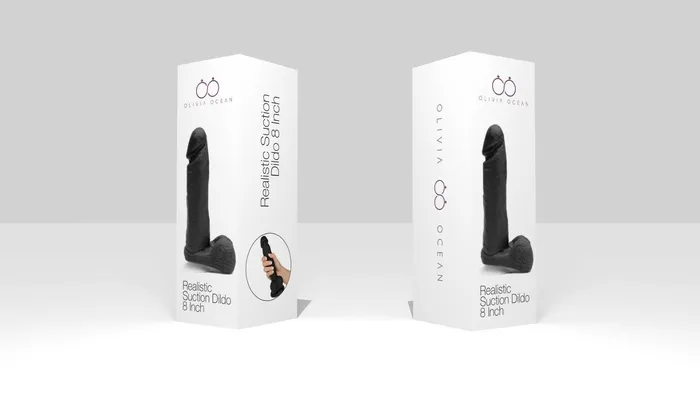 Dildos Olivia Ocean Real Feel 8 Inch Dildo Wonder Suction Cup DongDildo Sex Toy Black