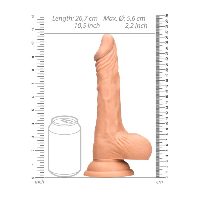 Dildos Shots Toys RealRock 10 Inch Dong With Testicles Flesh