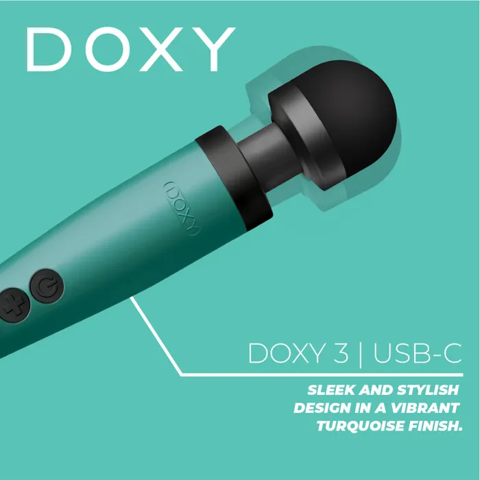 Doxy Wand Massagers Vibrators Doxy Wand 3 Turquoise USB Powered