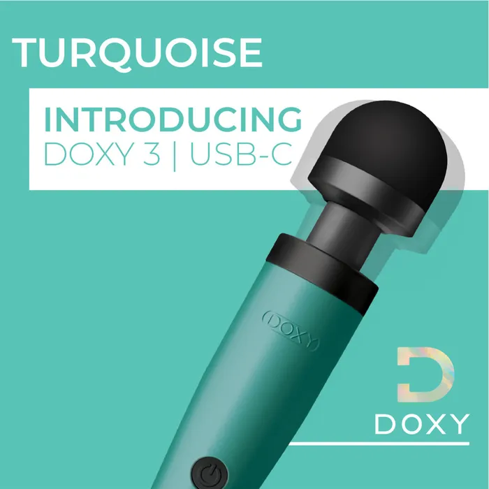 Doxy Wand Massagers Vibrators Doxy Wand 3 Turquoise USB Powered