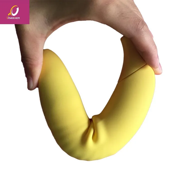 Female Sex Toys Kinkstasy The Mellow Yellow Silicone Banana Shaped Discreet Fun Rocking Vibrator