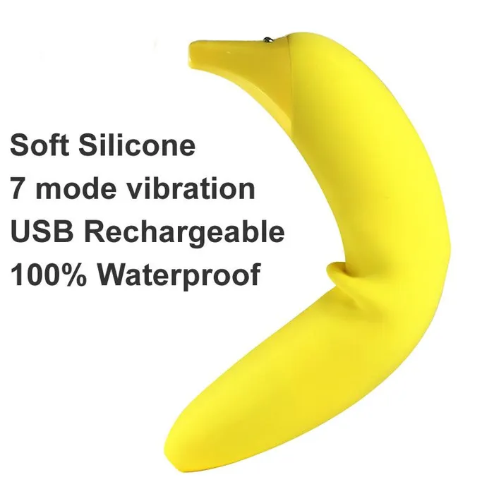 Female Sex Toys Kinkstasy The Mellow Yellow Silicone Banana Shaped Discreet Fun Rocking Vibrator