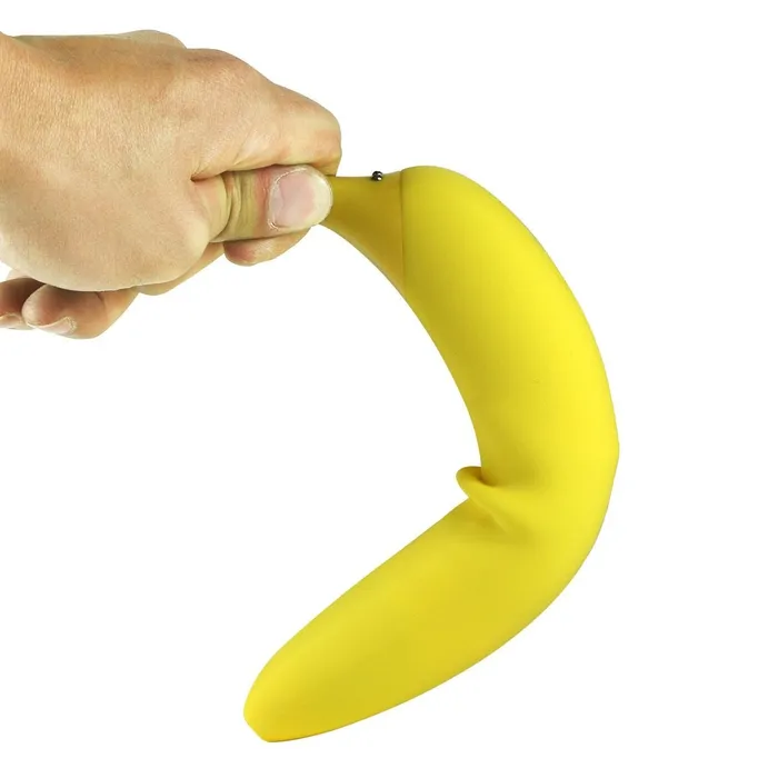 Female Sex Toys Kinkstasy The Mellow Yellow Silicone Banana Shaped Discreet Fun Rocking Vibrator