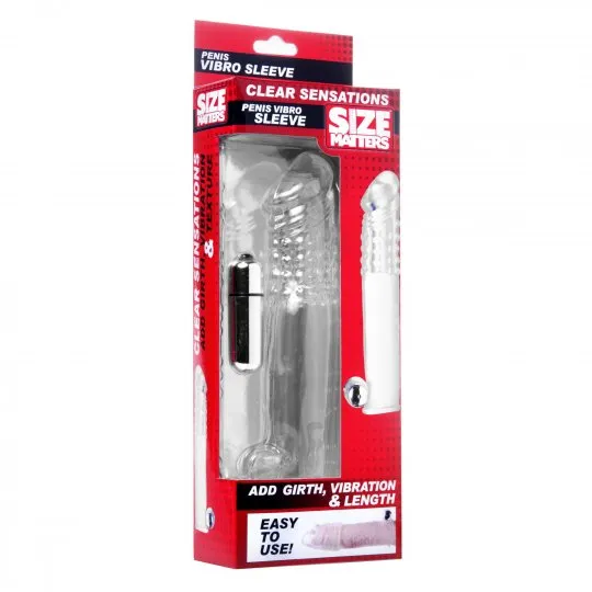 Female Sex Toys Penis Extender Clear Textured Cock Sleeve Bullet Vibrator Kinkstasy