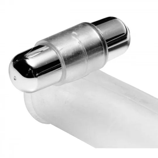 Female Sex Toys Penis Extender Clear Textured Cock Sleeve Bullet Vibrator Kinkstasy