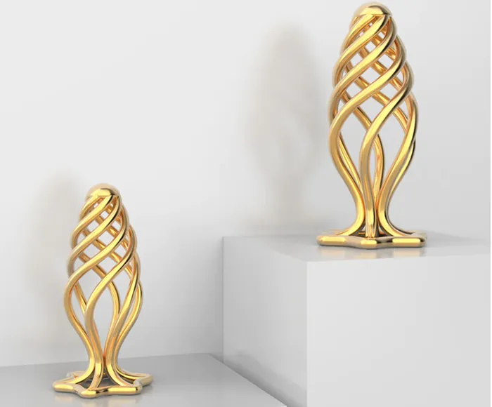 Hollow Fancy Golden Anal Plug Set Kinkstasy Anal