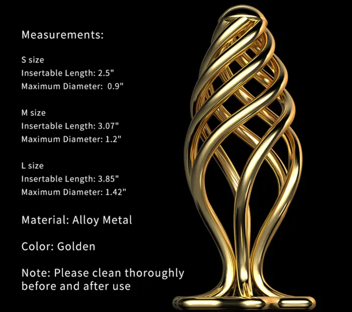 Hollow Fancy Golden Anal Plug Set Kinkstasy Anal
