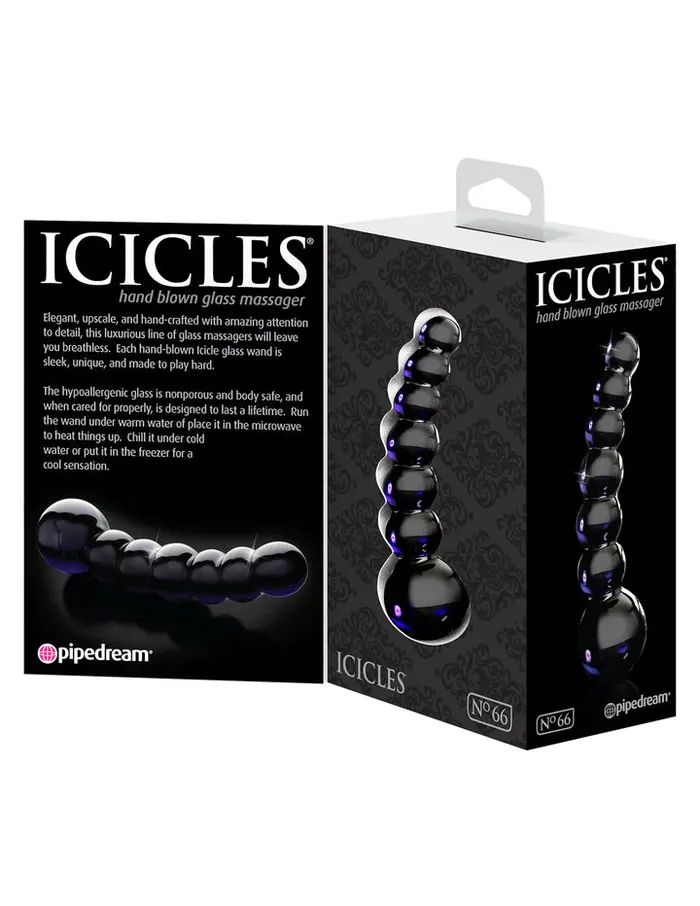 Icicles No 66 Glass Beaded Anal Dildo Pipedream Anal
