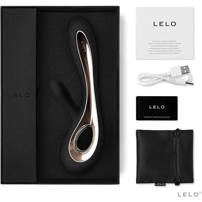 Lelo Vibrators Lelo Soraya 2 Dual Rabbit Vibrator Black Lelo Vibrators Lelo Soraya 2 Dual Rabbit Vibrator Black