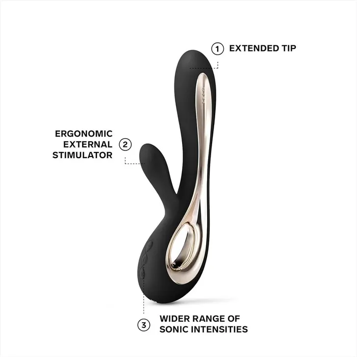 Lelo Vibrators Lelo Soraya 2 Dual Rabbit Vibrator Black Lelo Vibrators Lelo Soraya 2 Dual Rabbit Vibrator Black