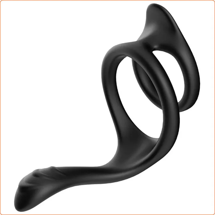 LoveLife SexToys Male Sex Toys Silicone Triangle Penis Ring with Teasing Tail