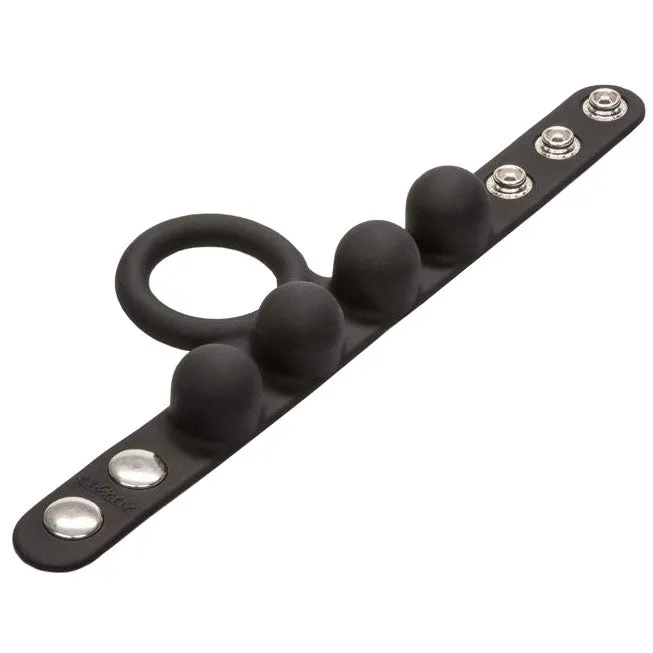 Male Sex Toys California Exotic Medium Weighted Penis Ring and Ball Stretcher