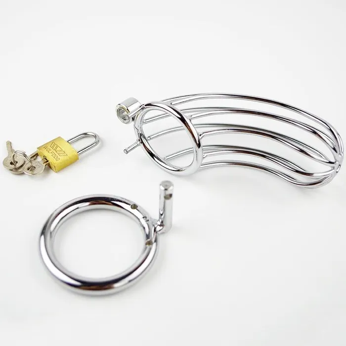 Male Sex Toys Cuckold Bird Cage Smooth Metal Strict Chastity Device Kinkstasy