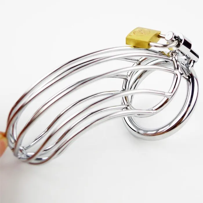 Male Sex Toys Cuckold Bird Cage Smooth Metal Strict Chastity Device Kinkstasy