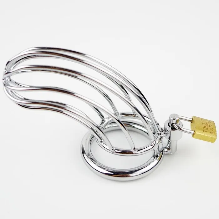 Male Sex Toys Cuckold Bird Cage Smooth Metal Strict Chastity Device Kinkstasy