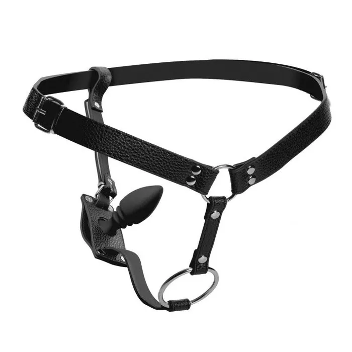 Male Sex Toys XR Brands Strict Male Cock Ring Harness with Silicone Anal Plug Male Sex Toys XR Brands Strict Male Cock Ring Harness with Silicone Anal Plug