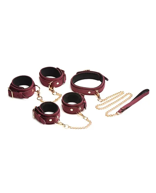 Master Series Burgundy 6 pc Bondage Set Master Series Anal