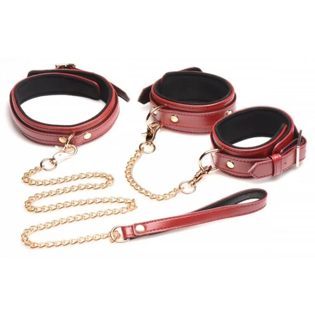 Master Series Burgundy 6 pc Bondage Set Master Series Anal