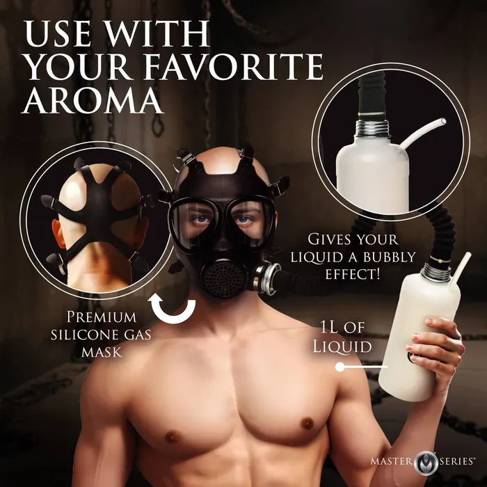Master Series Inhaler Gas Mask With Bottle XR Brands Male Sex Toys