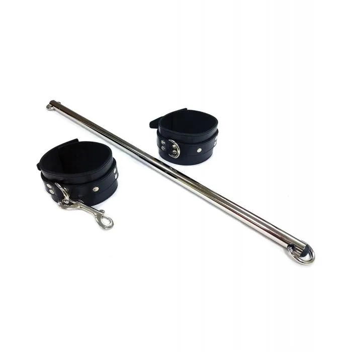 Restraints Rouge Leg Spreader Bondage Bar w Black Leather Cuffs by Rouge