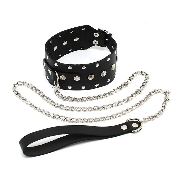 Rimba Restraints Leather Collar And Chain
