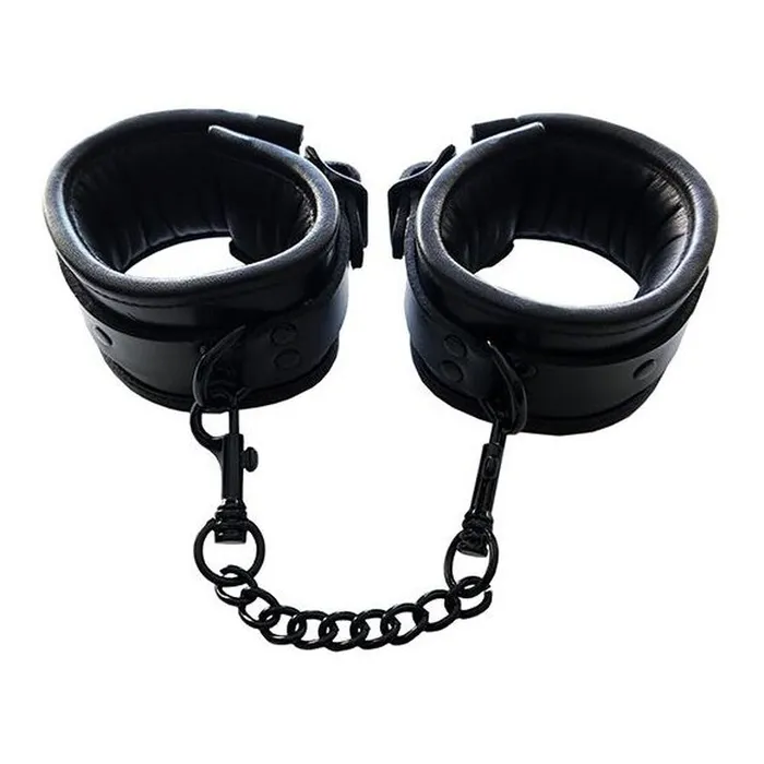 Rouge Garments Restraints Rouge Padded Leather Ankle Cuffs Black