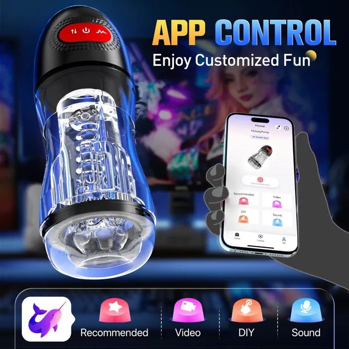 Sohimi Male Sex Toys ELROY Upgraded Suction and Vibration App Control Male Masturbator