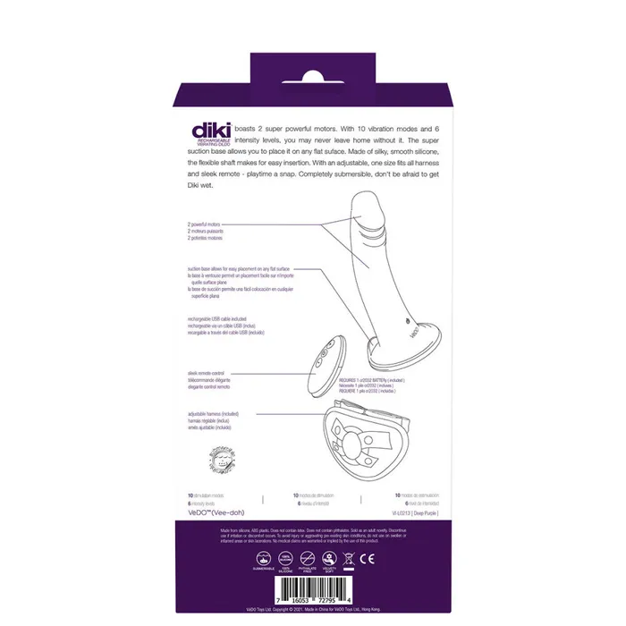 VeDO DIKI Rechargeable Vibrating StrapOn Harness VeDO Female Sex Toys