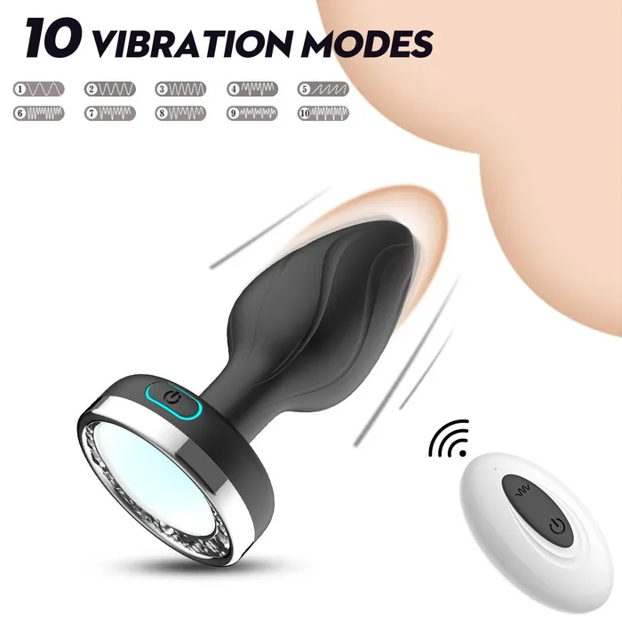 Vibrating Color Changing LED Anal Plug Kinkstasy Male Sex Toys