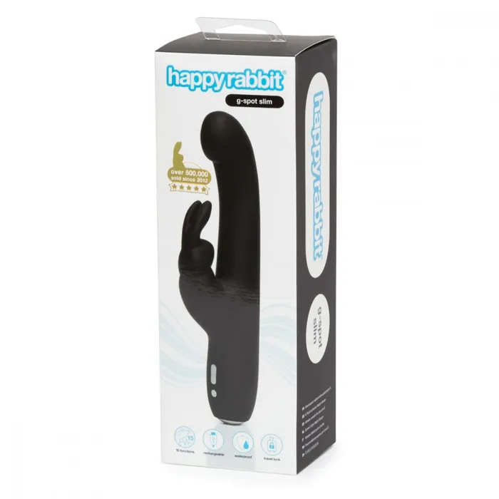 Vibrators Happy Rabbit Happy Rabbit Black Rechargeable Slimline GSpot Vibrator