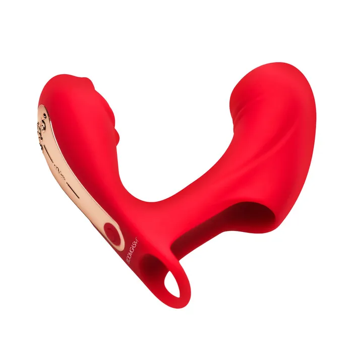 XR Brands Female Sex Toys Rose Touch Pulsing Silicone Finger Vibrator